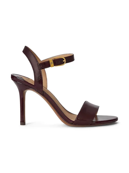 Kožené sandále Lauren Ralph Lauren Gwen červená