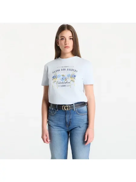 T-shirt Guess Jeans Ss Cn Flowers Guess Box Tee Sky High S