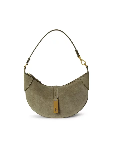 Polo Ralph Lauren torebka shopper zamszowa zielona
