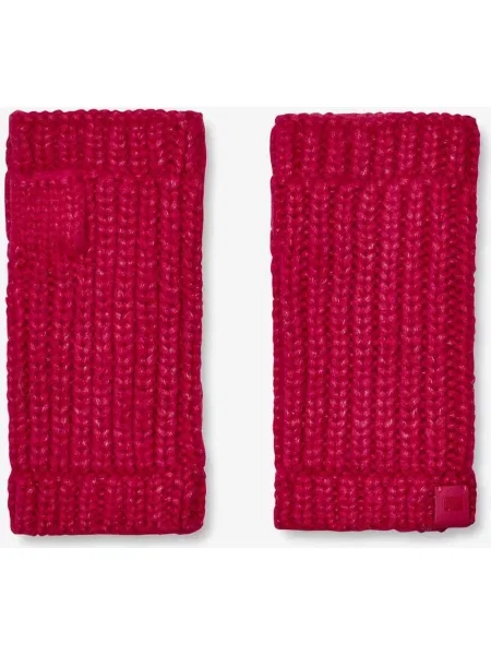 Prążkowane rękawiczki UGG Pure Red Woman czerwone