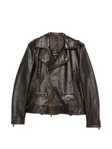 Bikerská kožená bunda Salvatore Santoro hnědá