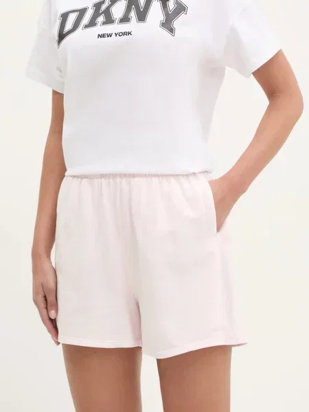 Dkny szorty gładkie high waist różowy