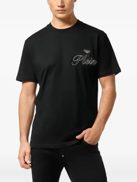 Tricou Philipp Plein din jerseu negru