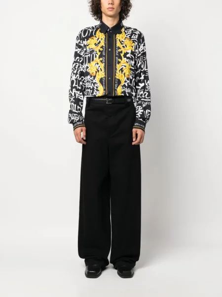 Raštuota ilgas marškiniai Versace Jeans Couture juoda