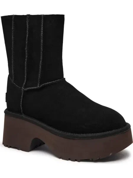 UGG Hótaposó Classic Twin New Heights | hasított bőr fekete