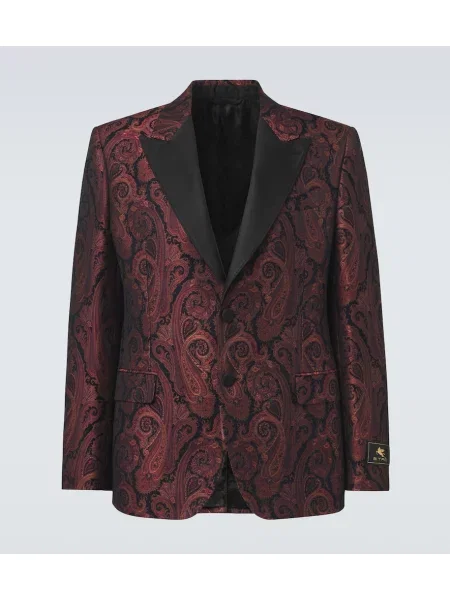 Sacou Etro cu model paisley din jacard