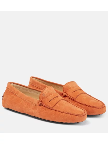 Usnjene mokasini Tod's oranžna