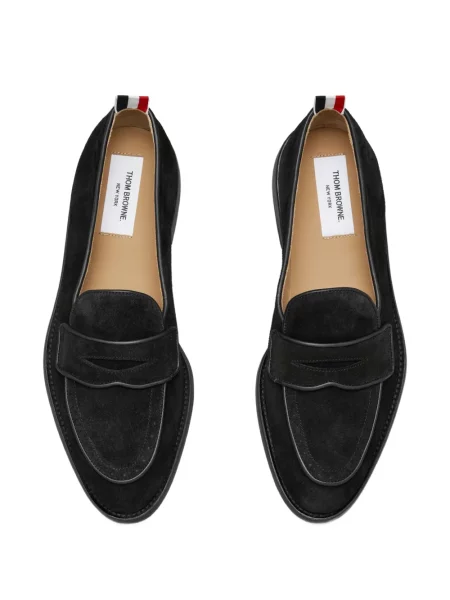 Pantofi loafer Thom Browne din piele de căprioară negru