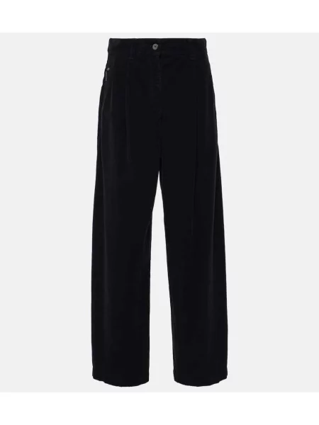 Pantaloni Brunello Cucinelli de catifea negru