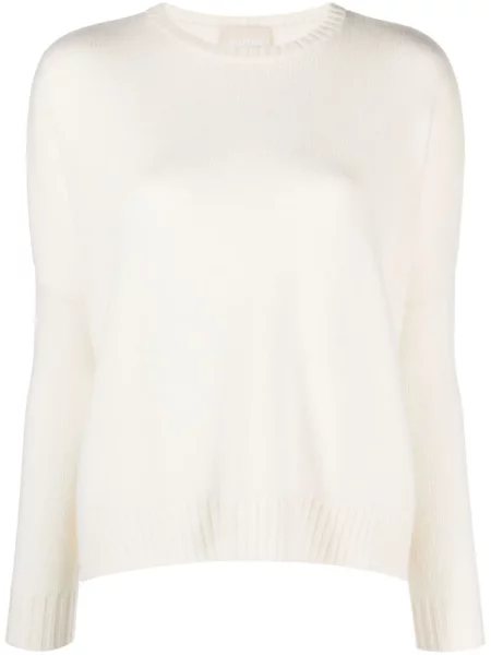 Pulover Kujten din cașmir cu decolteu rotund alb