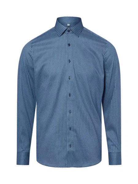 Olymp Level Five Koszula łatwa w prasowaniu Mężczyźni Slim Fit 38 niebieski