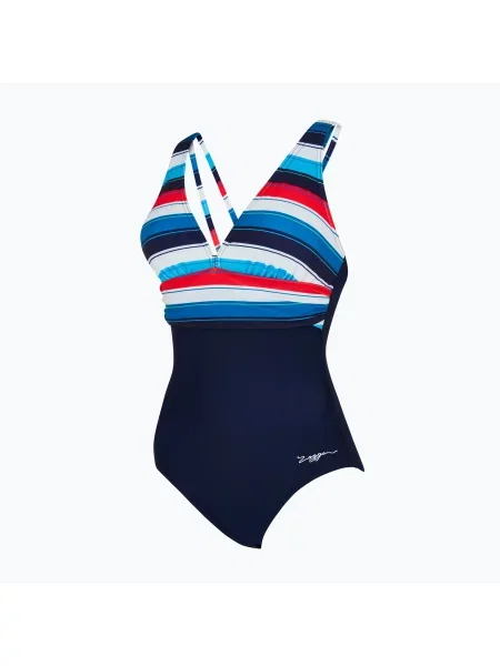 Дамски бански костюм от една част Zoggs Seamarine Panel Crossback черно