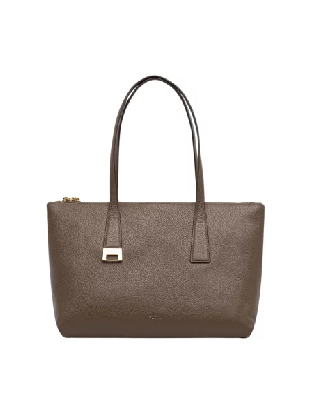 Furla torebka shopper skórzana Olivia M Tote zielona