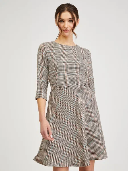 Sukienka Orsay w kratę szara