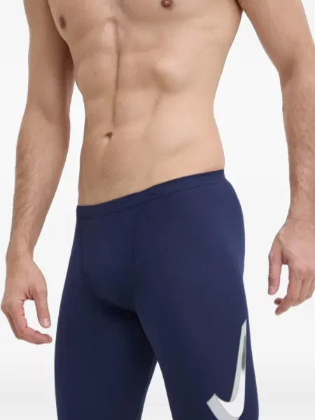 Cu centură slip de baie Nike din jacard cu dungi roz