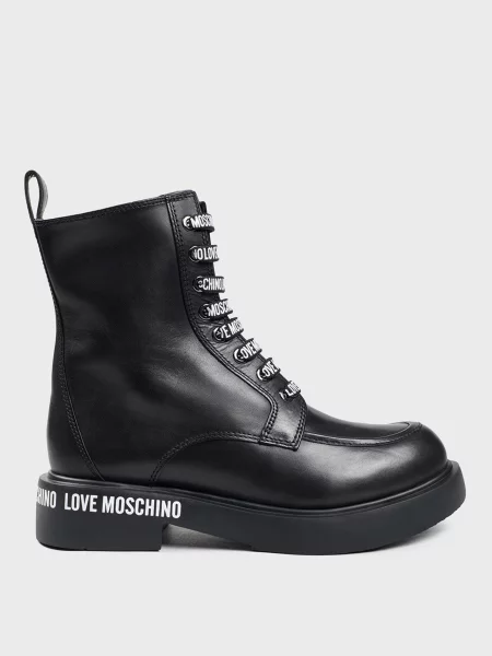 Кожаные ботинки Love Moschino черные