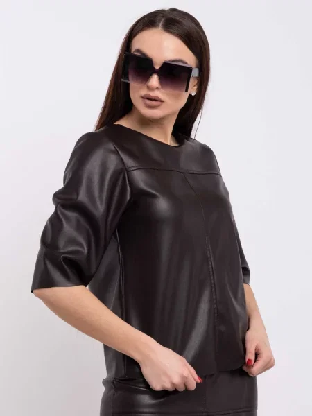 Блуза RiMari штучна шкіра коричневий