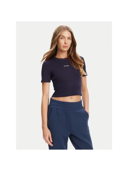 Guess T-shirt Slim Fit tamnoplava