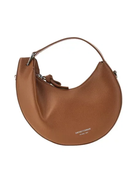 Torebka hobo Emporio Armani skórzana brązowa