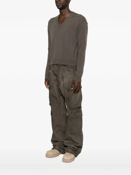 Pulover Rick Owens cu decolteu în V maro