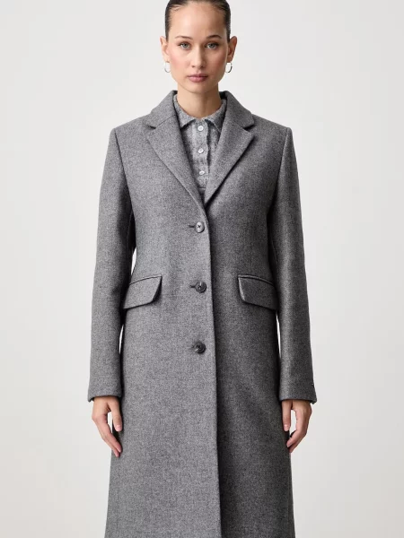 Tommy Hilfiger kaput za žene s vunom siva