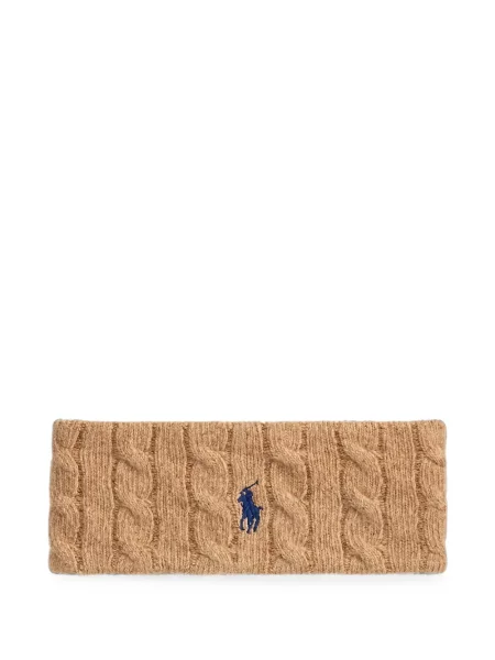 Geantă Polo Ralph Lauren din piele de căprioară cu autograf maro