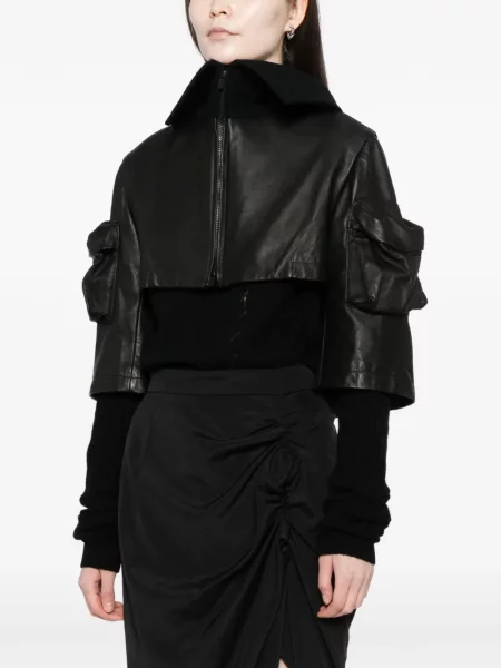 Geacă Yohji Yamamoto din piele de căprioară negru