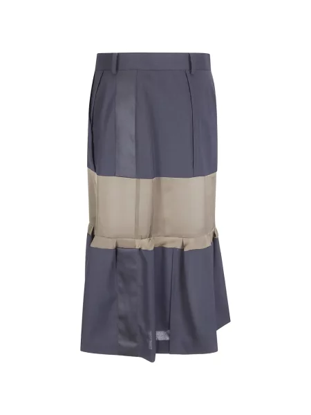 Mini fusta plisata Sacai plisată albastru