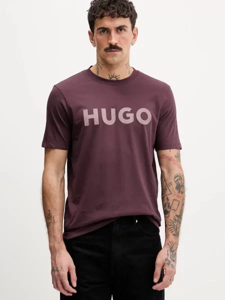 Тениска HUGO Dulivio виолетово