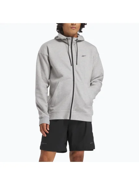 Pánska mikina Reebok Athlete Full Zip medium grey heather sivá