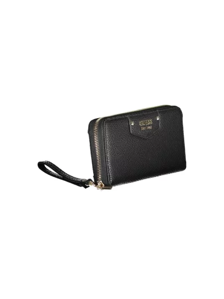 Lniany portfel Guess czarny