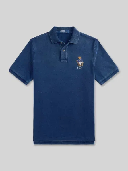 Koszulka polo o kroju regular fit z detalami z motywem polo bear Polo Ralph Lauren niebieska