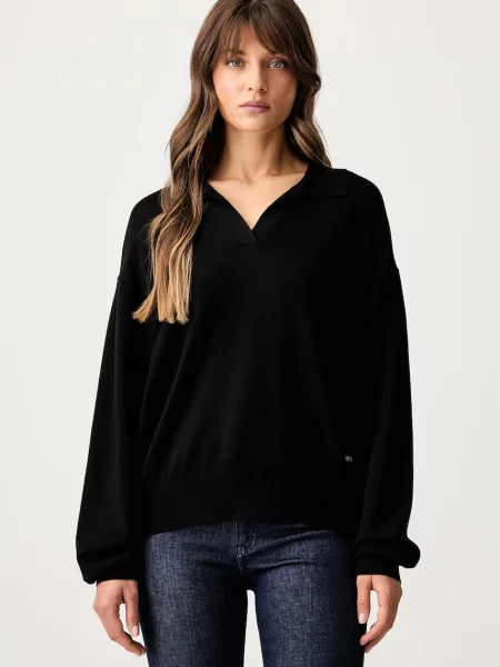 Karl Lagerfeld Jeans pulover pentru femei cu vâscoză negru