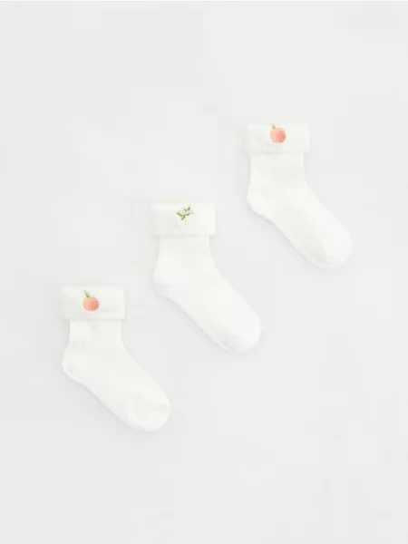 Reserved вишиті шкарпетки 3 шт. кремовий 