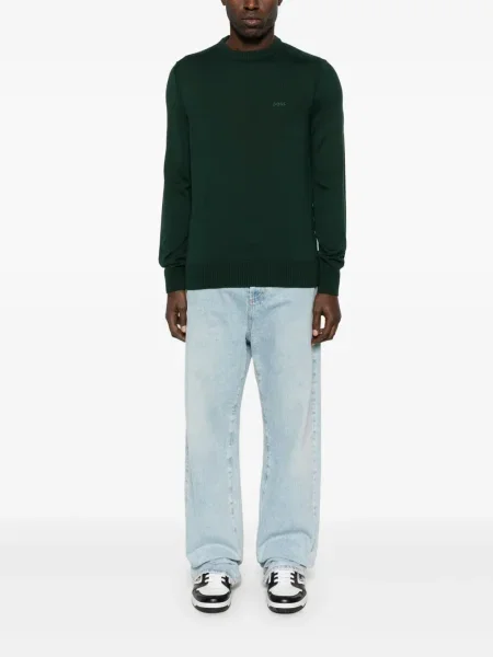 Pulover Boss cu broderie verde