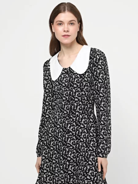 Braska Сукня міні Бавовна/віскоза чорний