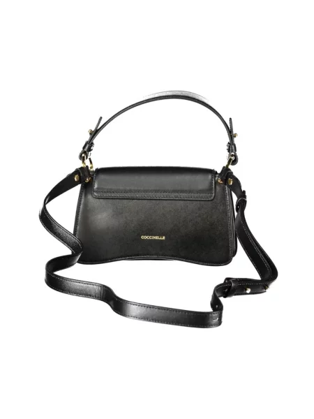 Torebka Coccinelle skórzana z kokardką czarna