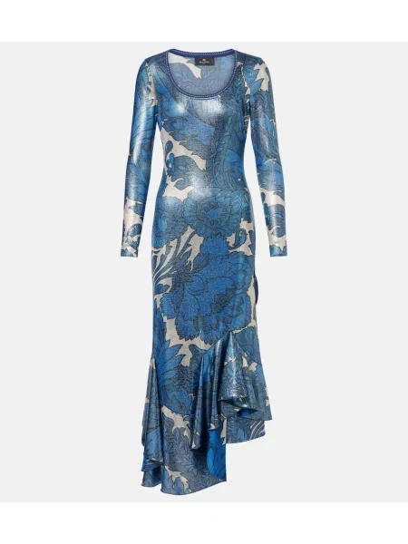 Sukienka midi Etro z nadrukiem do kolan garniturowa biała