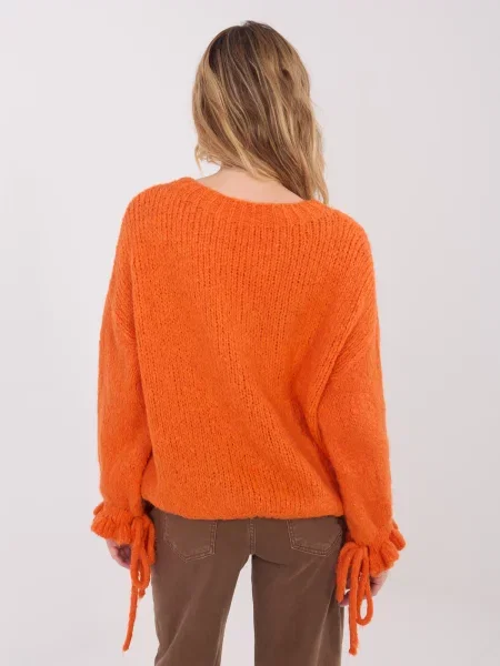 Pulover Italy Moda cu legături portocaliu