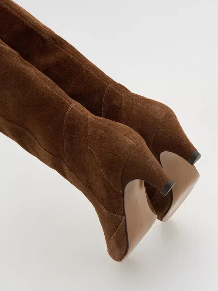 Замшевые сапоги Reserved коричневые