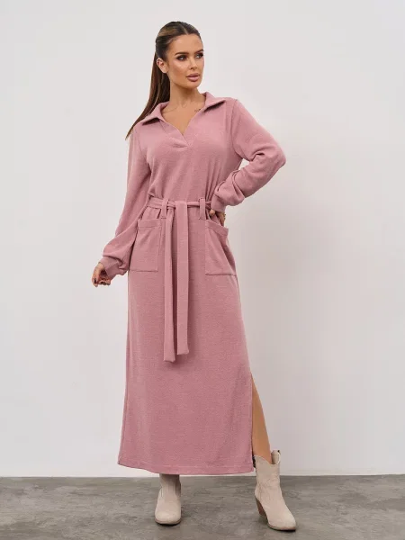 Вовняна Сукня максі ISSA Plus рожевий