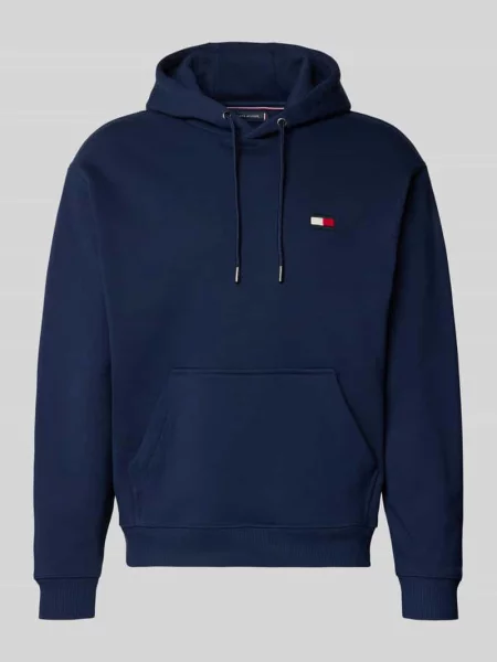 Bluza z kapturem o kroju regular fit z czystej bawełny Tommy Hilfiger granatowa
