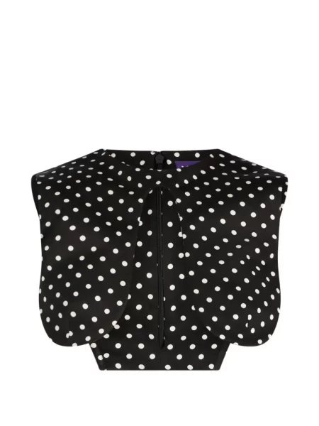Top Jean Paul Gaultier cu buline asimetric negru