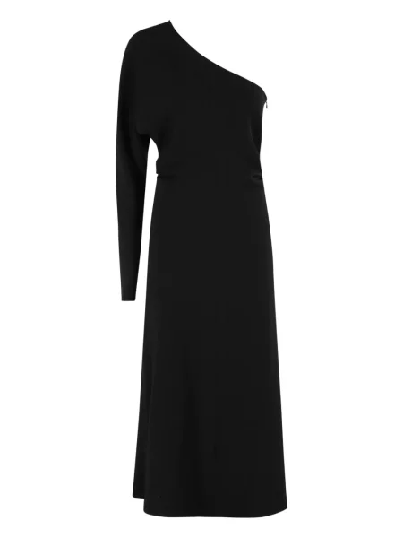 Długa sukienka maxi Federica Tosi na jednym ramieniu garniturowa czarna