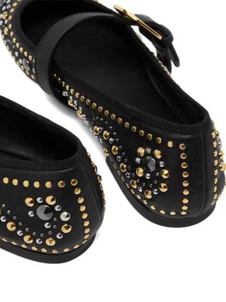 Balerini Versace fără toc negru