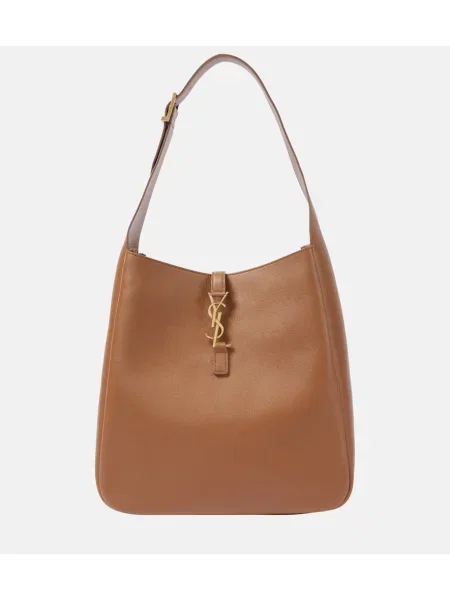 Usnjena torbica Saint Laurent rjava