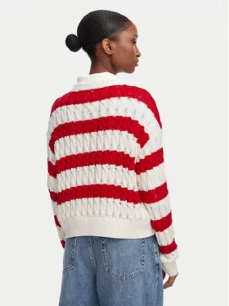 Tommy Jeans pulover ženski od pamuka crvena