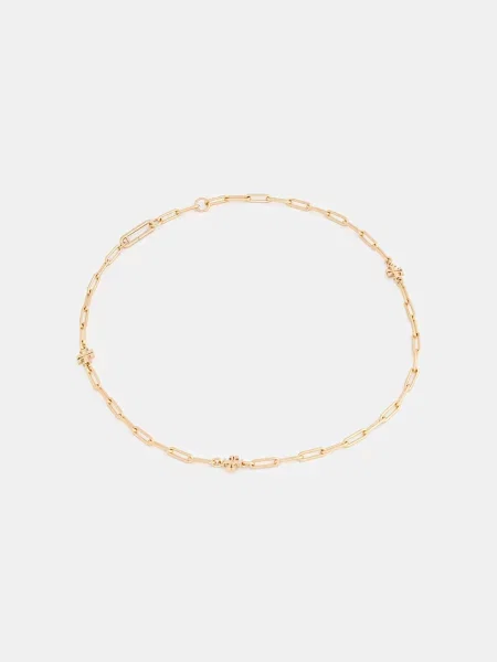 Pozlačena ogrlica Tory Burch Good Luck zlata