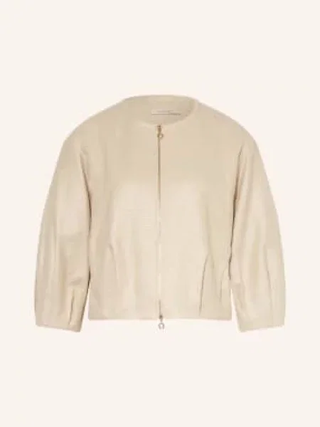 Lilienfels Bluzka Z Rękawami I Błyszczącą Nicią beige beżowa