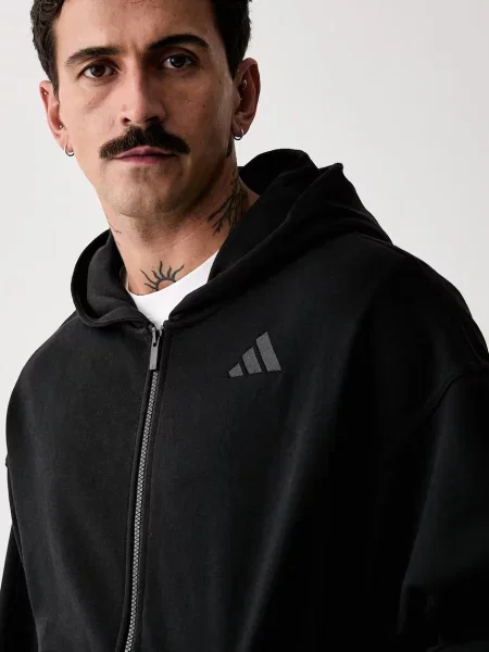 Суичър с качулка Adidas с качулка черно